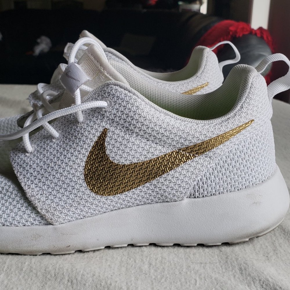 White Gold Nike Sneakers. - Picture 2 of 8